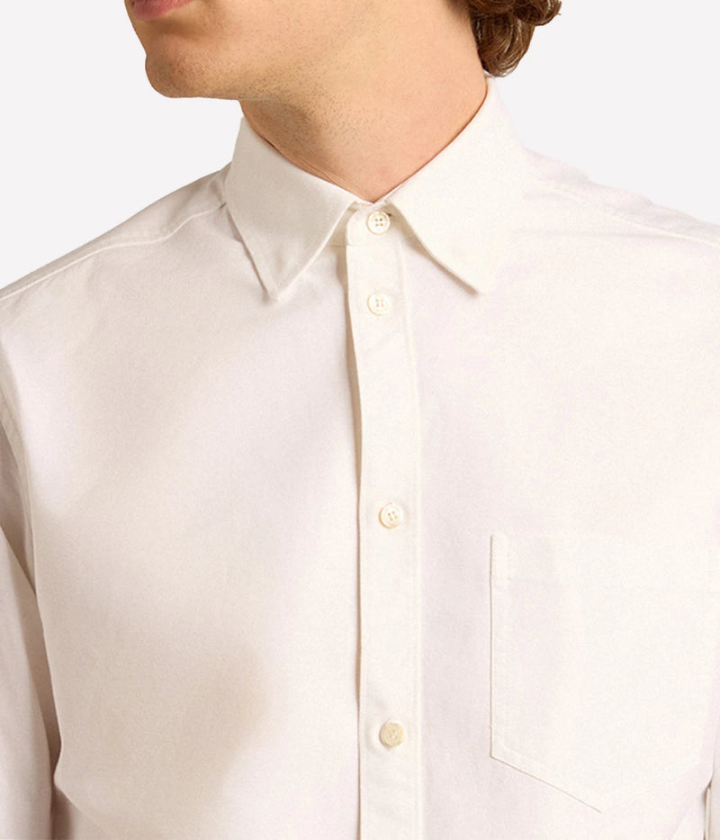 Cotton Oxford Shirt in Off White