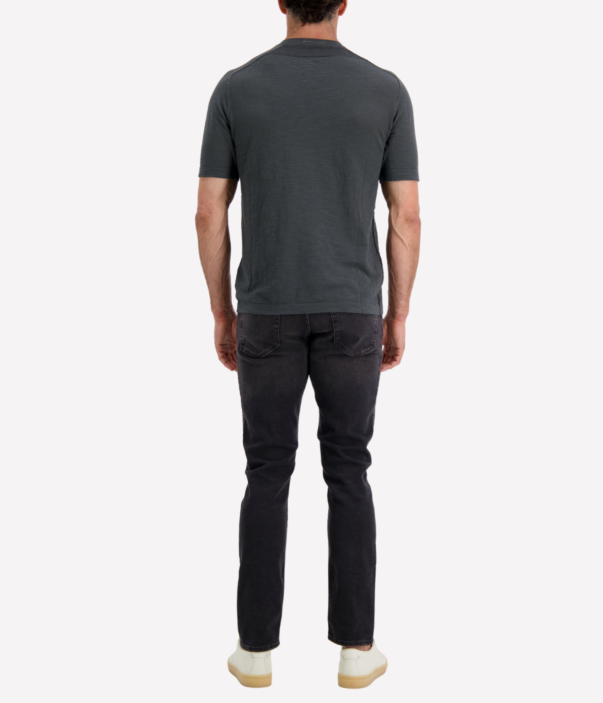Cotton Linen T-Shirt in Charcoal