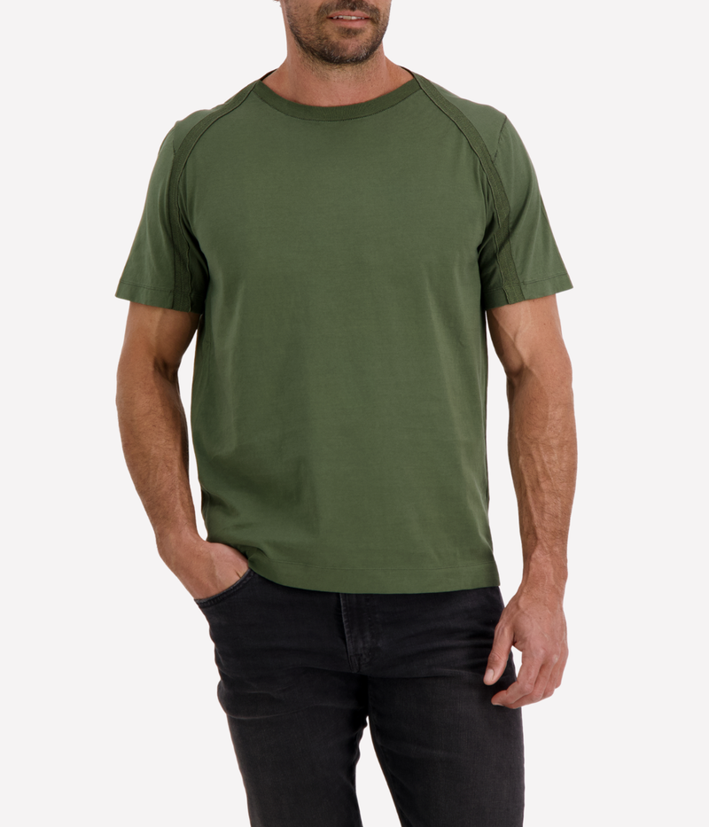 Cotton Linen T-Shirt in Forest