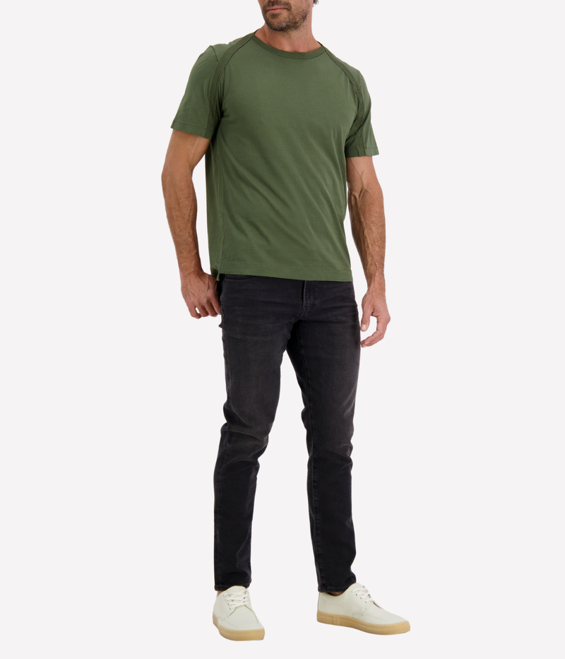 Cotton Linen T-Shirt in Forest