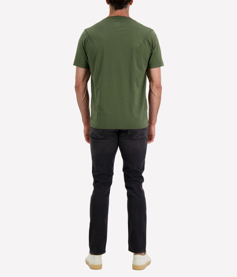 Cotton Linen T-Shirt in Forest