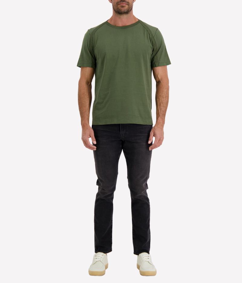 Cotton Linen T-Shirt in Forest
