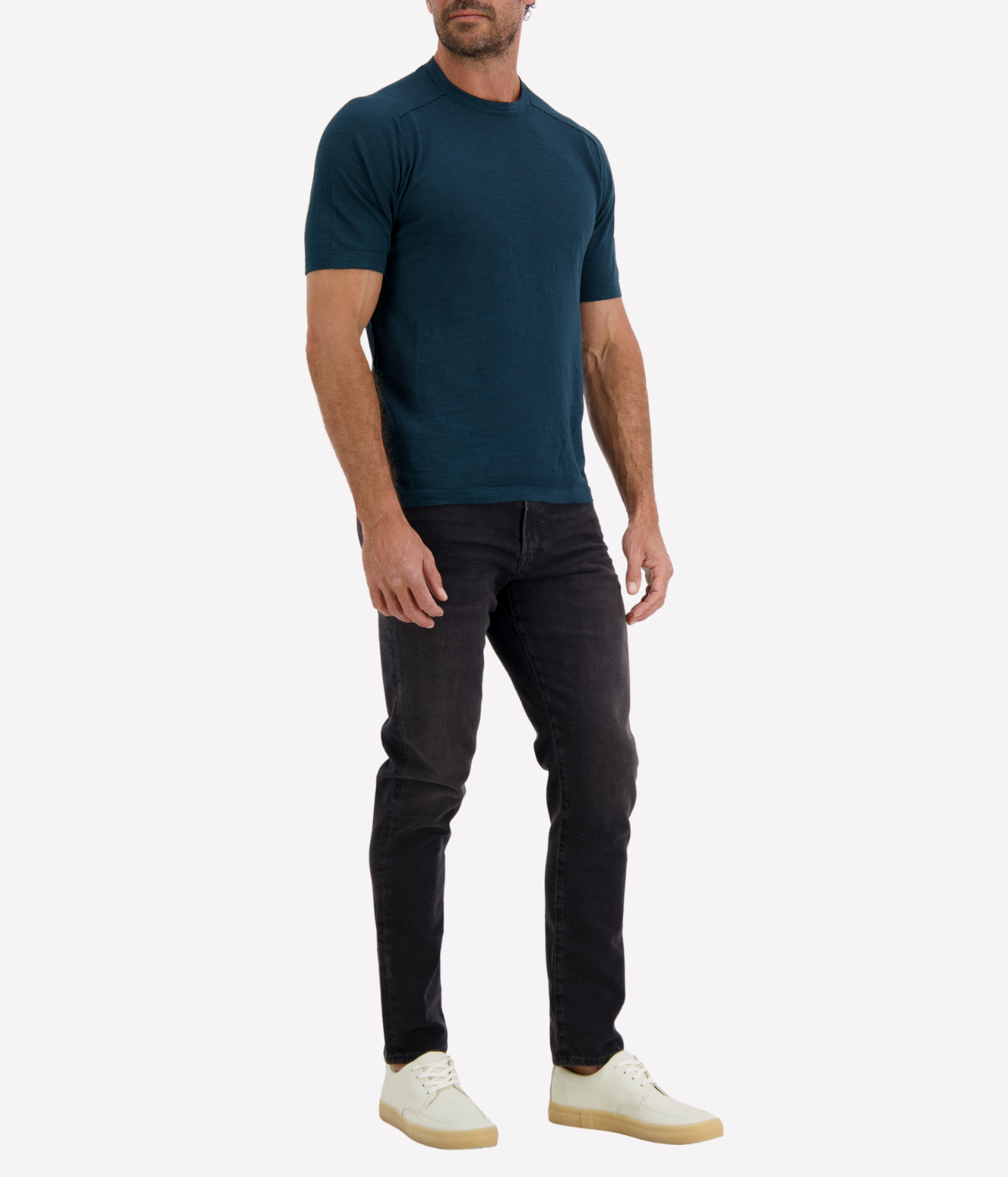 Cotton Linen T-Shirt in Ocean