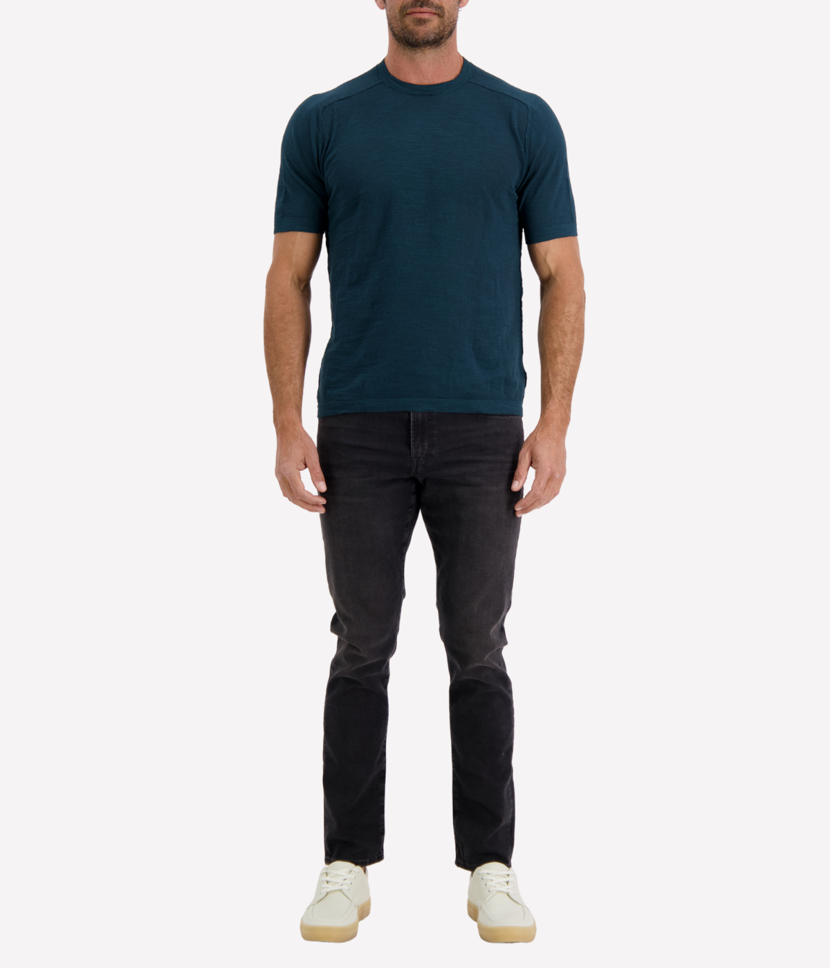Cotton Linen T-Shirt in Ocean
