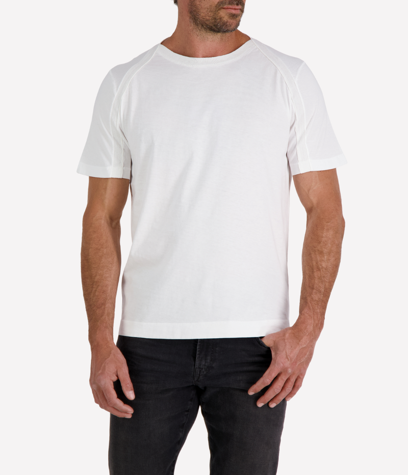 Cotton Linen T-Shirt in Optic White