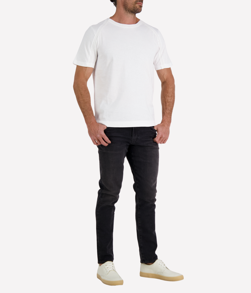 Cotton Linen T-Shirt in Optic White