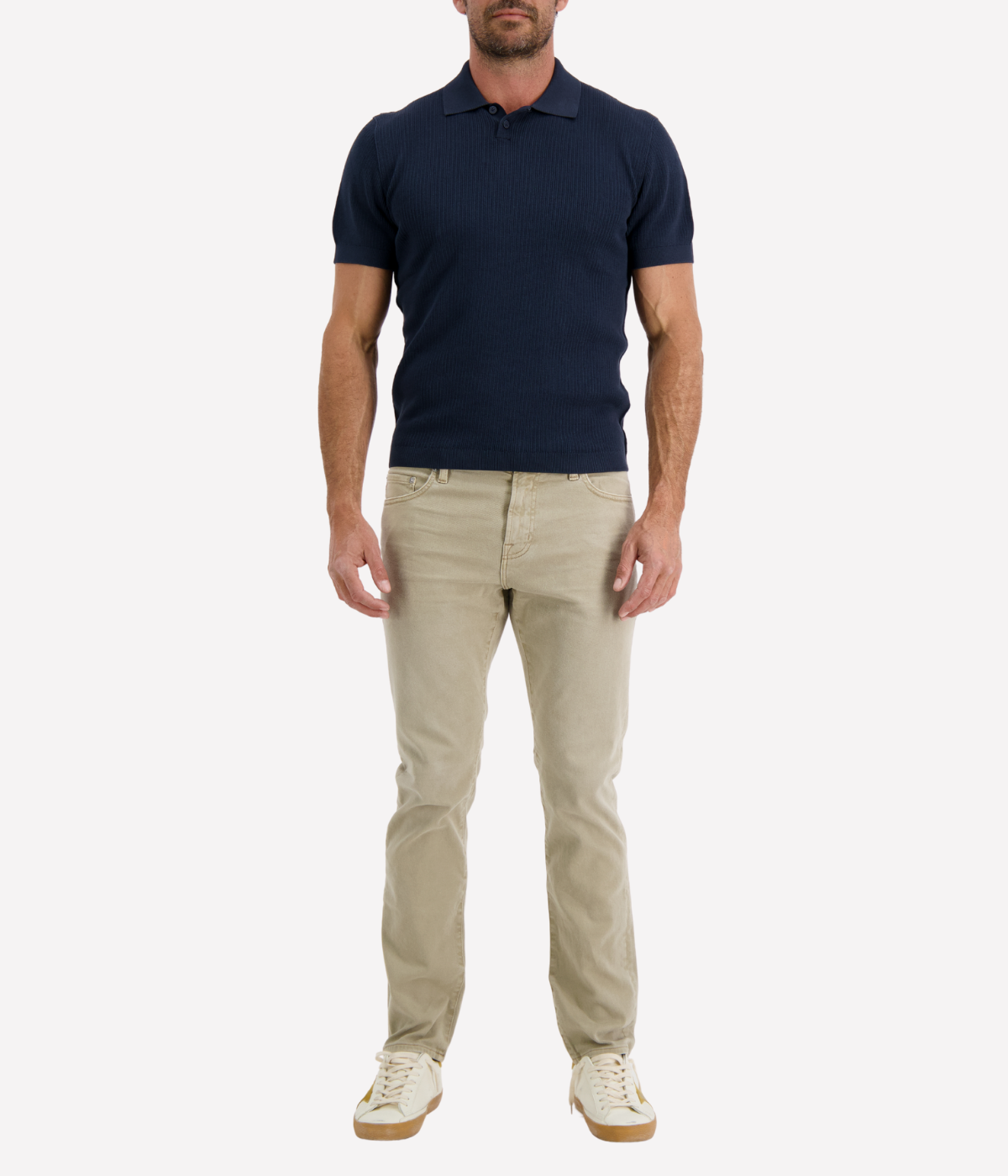 Cotton T-Shirt Polo in Blue