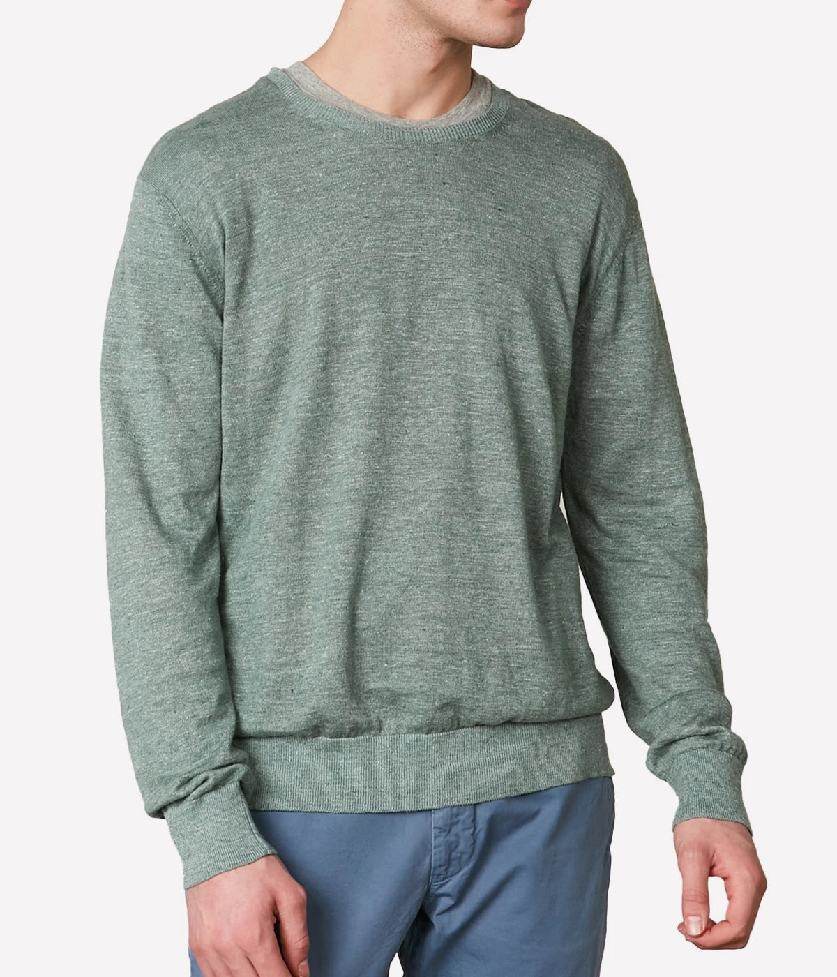 Crew Knitted Pullover in Green