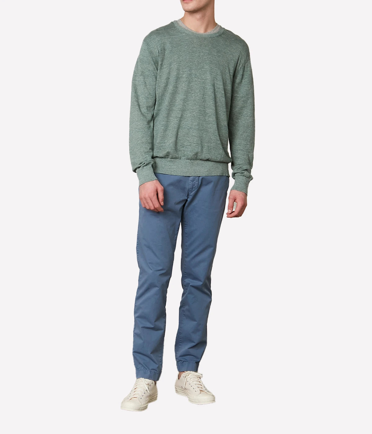 Crew Knitted Pullover in Green