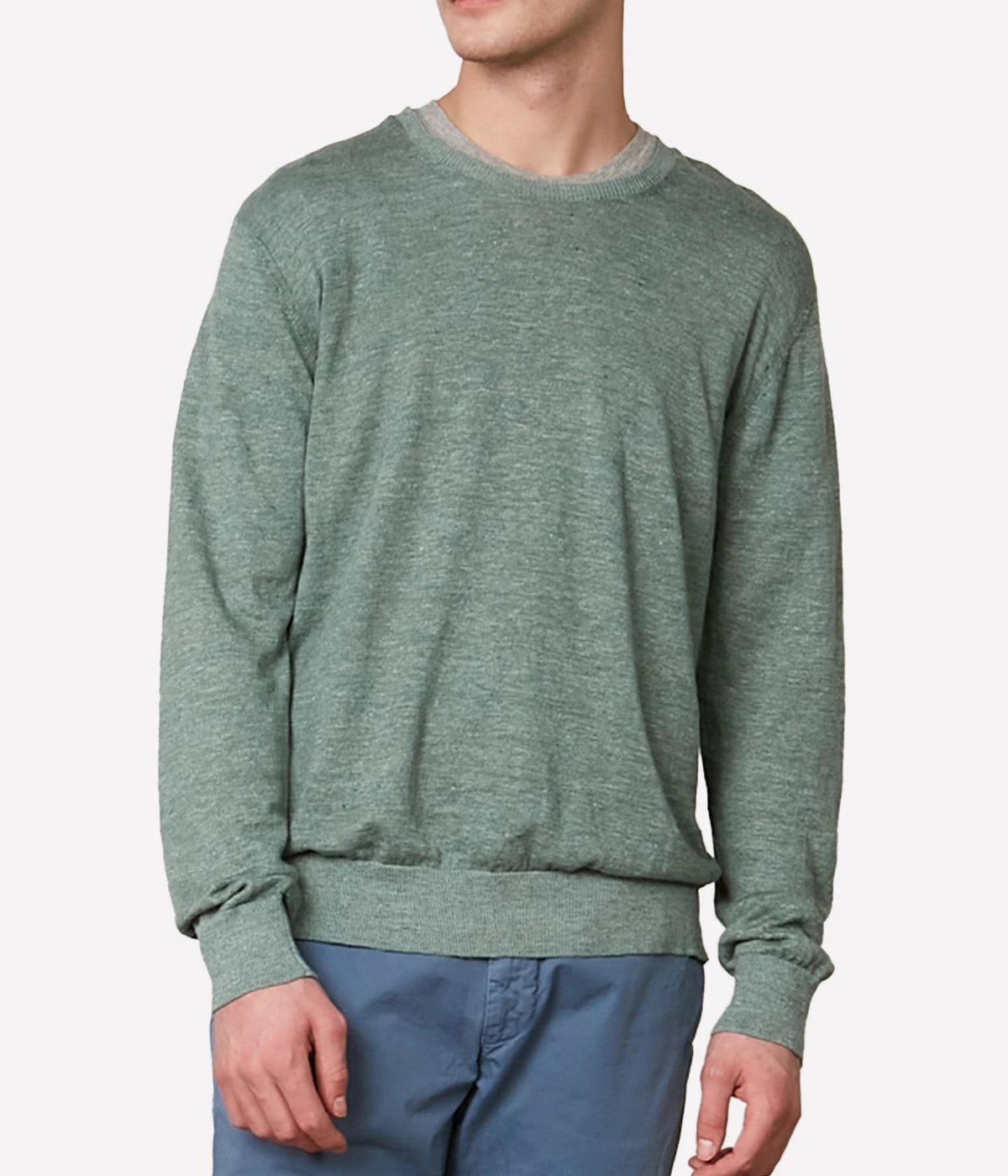 Crew Knitted Pullover in Green