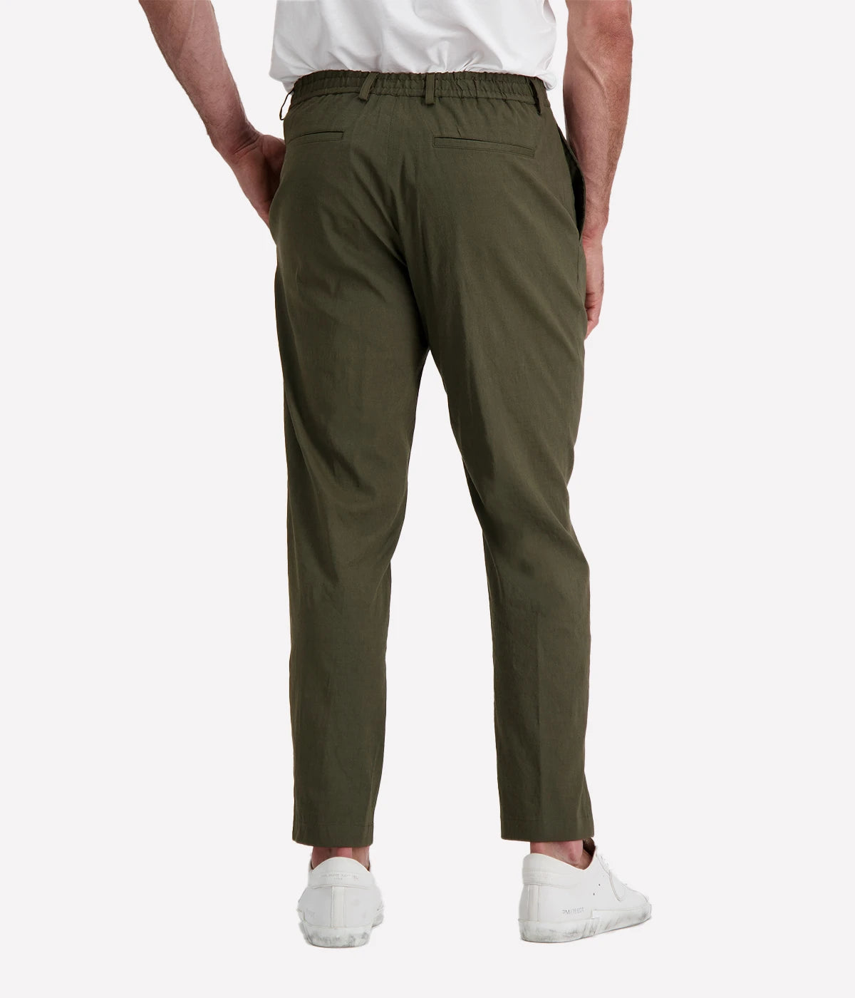 Theory Curtis tapered pants – wrinkle-resistant Precision Ponte trousers with tailored fit.