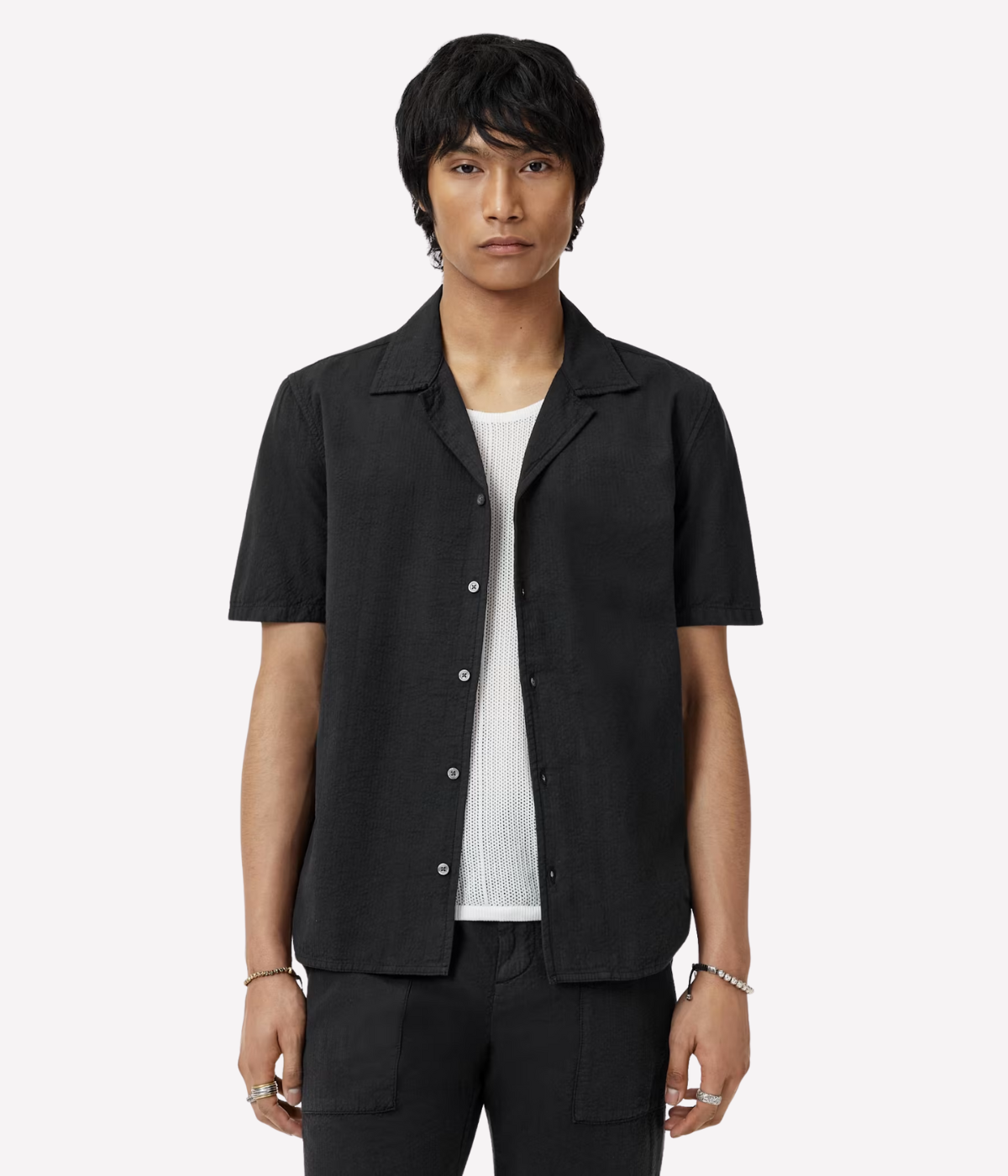 Dan Camp Collar Shirt in Black