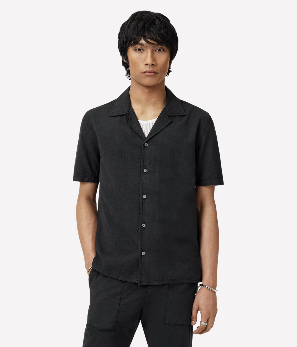 Dan Camp Collar Shirt in Black