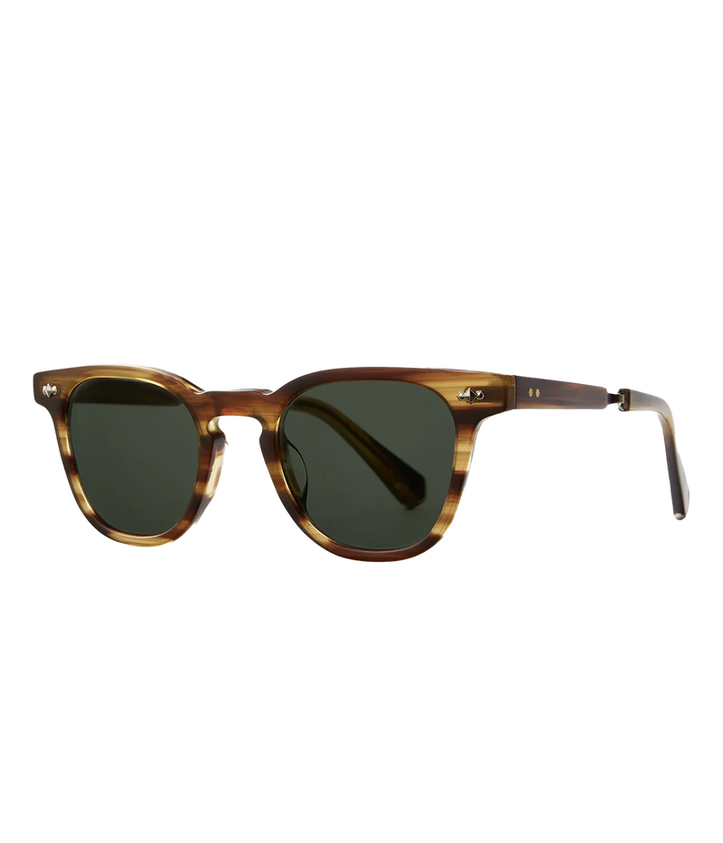 Dean Sun 46 Sunglasses in Koa & White Gold