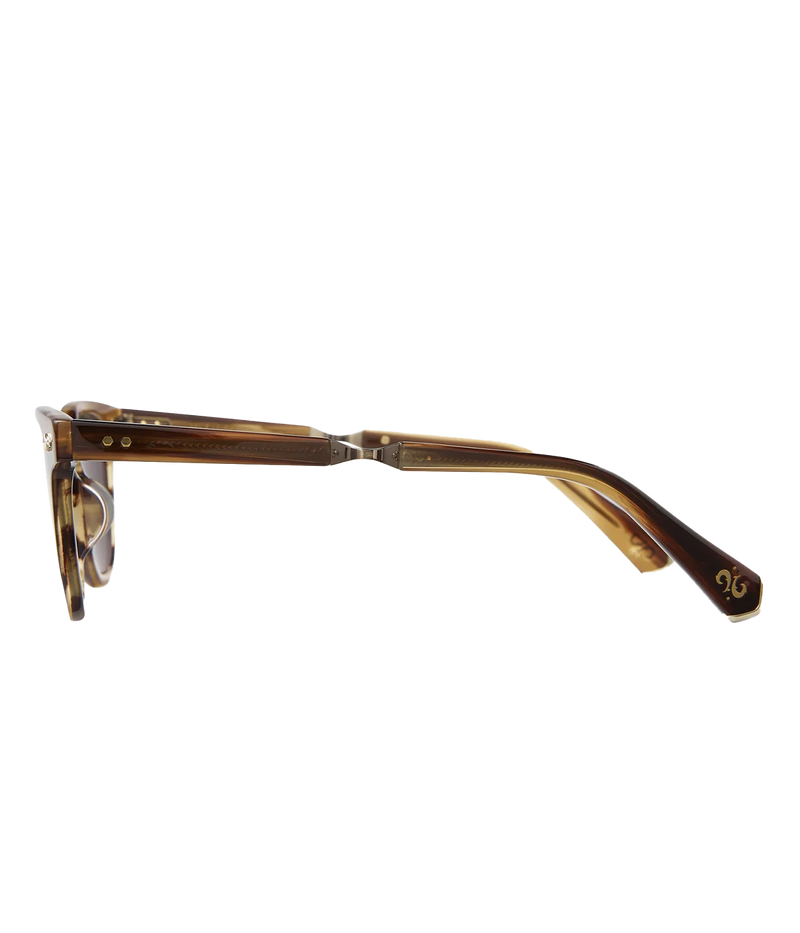 Dean Sun 46 Sunglasses in Koa & White Gold