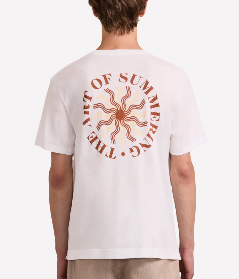 Dinis Linen Blend Summering Printed Tee in Copper