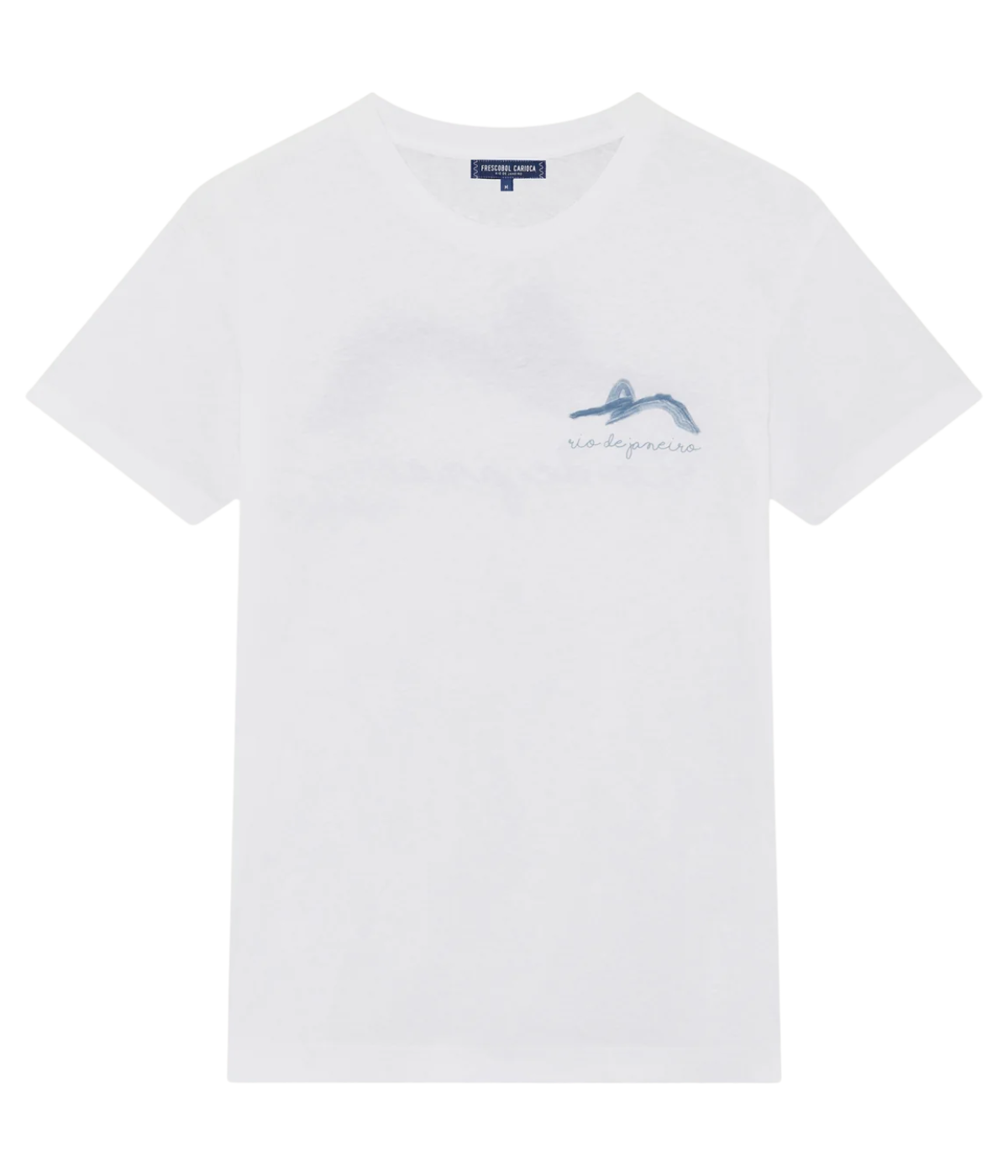 Dinis Linen Blend Summering Printed Tee in Costal Blue