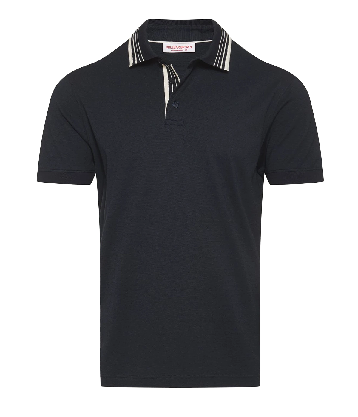 Dominic Border Stripe Polo in Night Iris