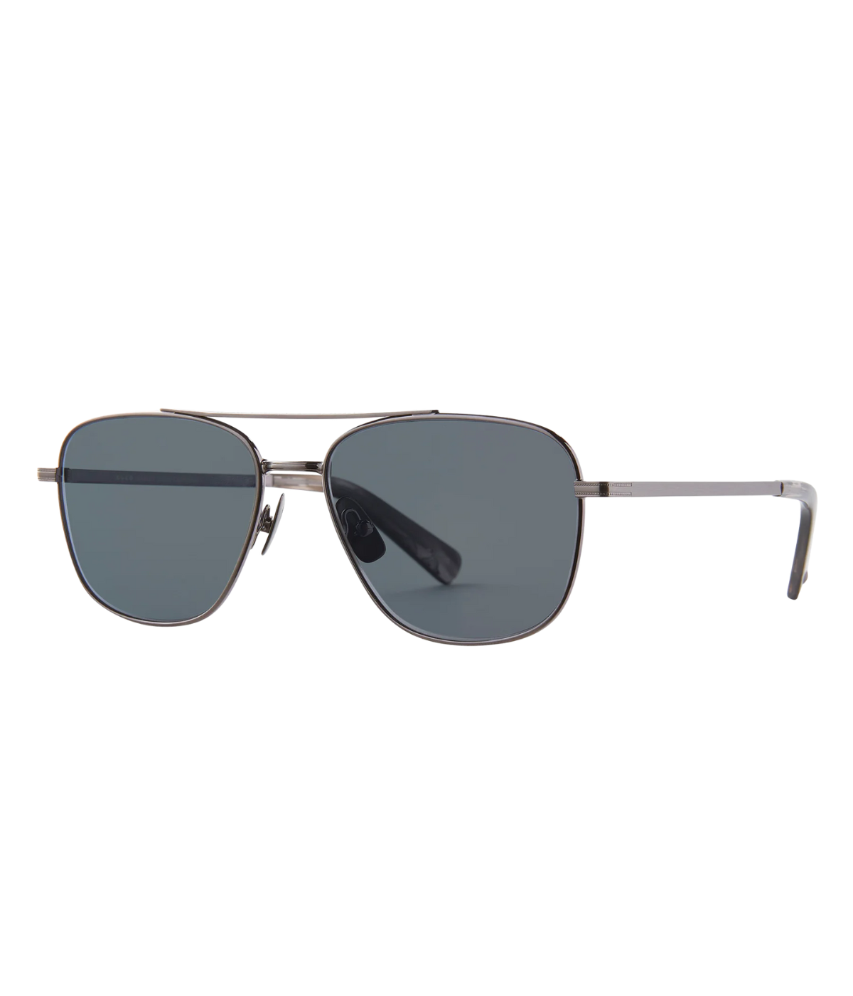 GLCO El Capitan Sun rectangular aviator sunglasses with stainless steel frame, polarized CR39 lenses, titanium nose pads, and Mountain Range etched temple tips.