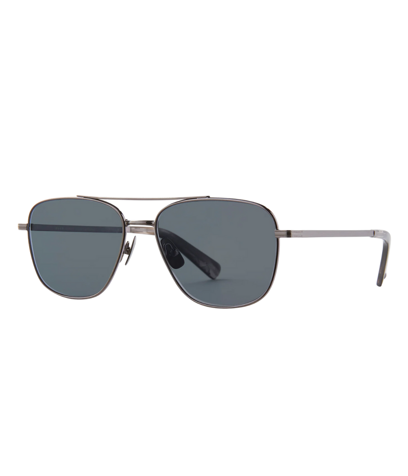 GLCO El Capitan Sun rectangular aviator sunglasses with stainless steel frame, polarized CR39 lenses, titanium nose pads, and Mountain Range etched temple tips.