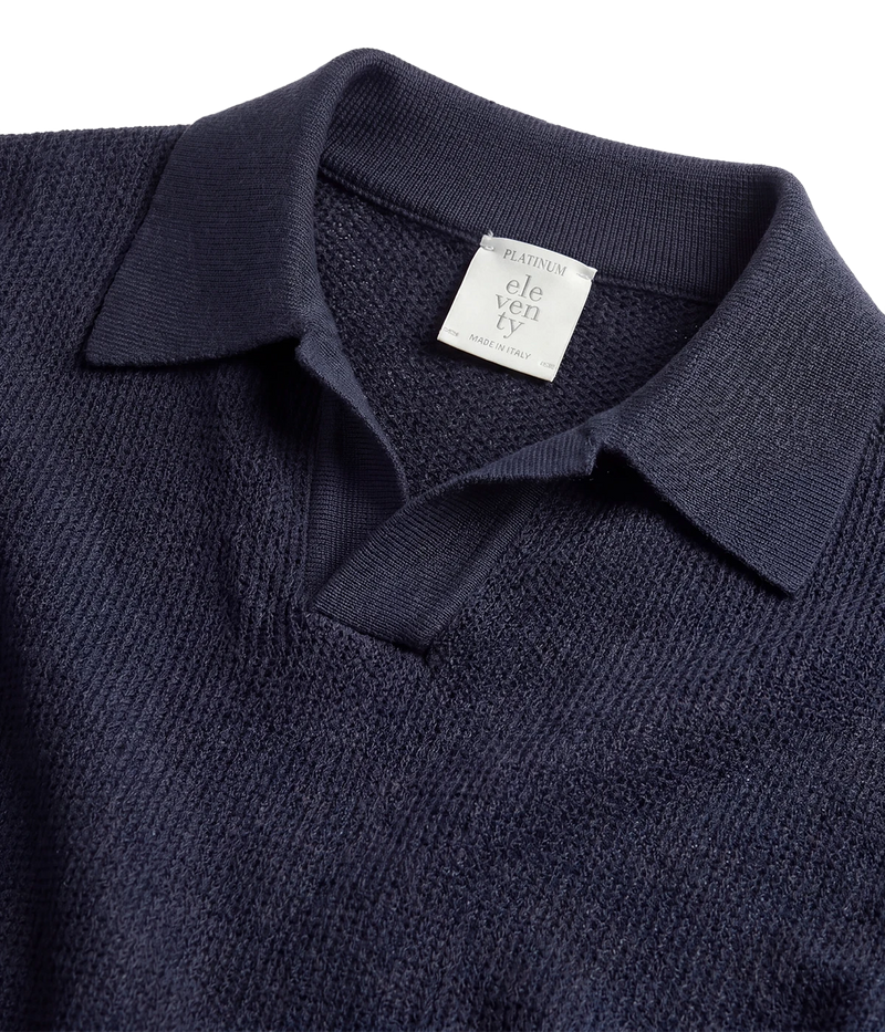 Short Sleeve Sweater In Blue
