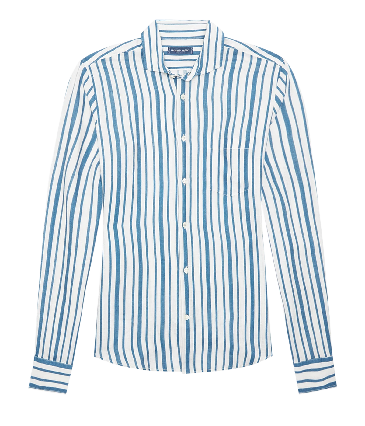 Emilio Linen Longsleeve Shirt in Cloud Blue