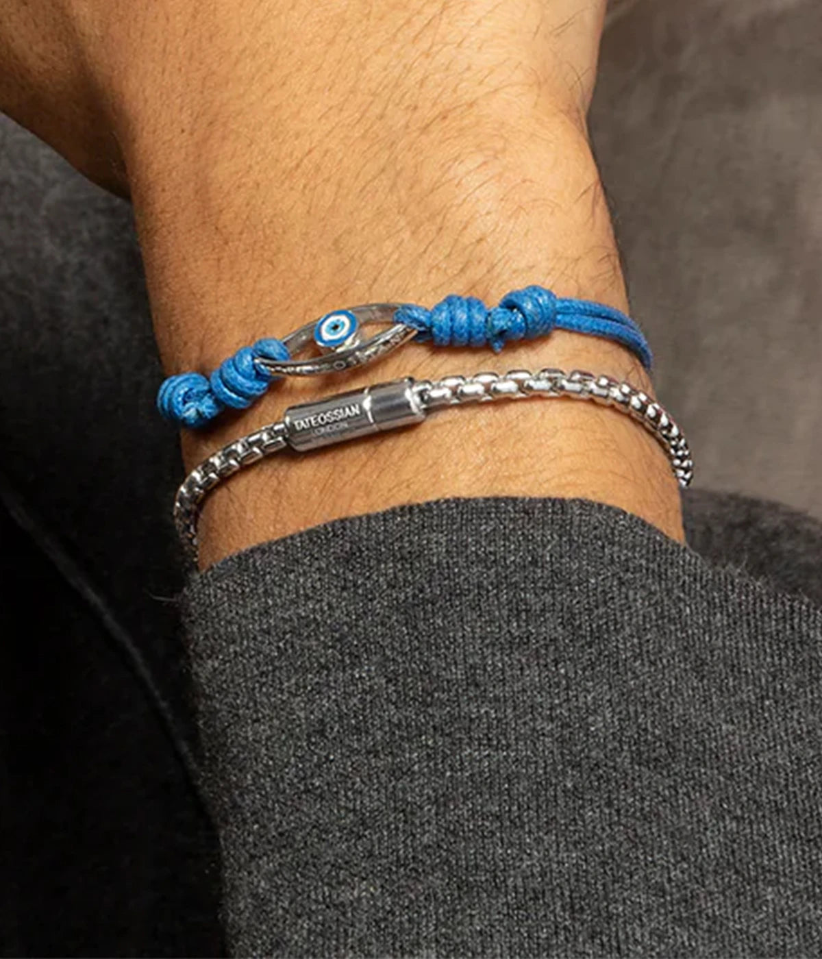 Evil Eye Bracelet Cord in Blue