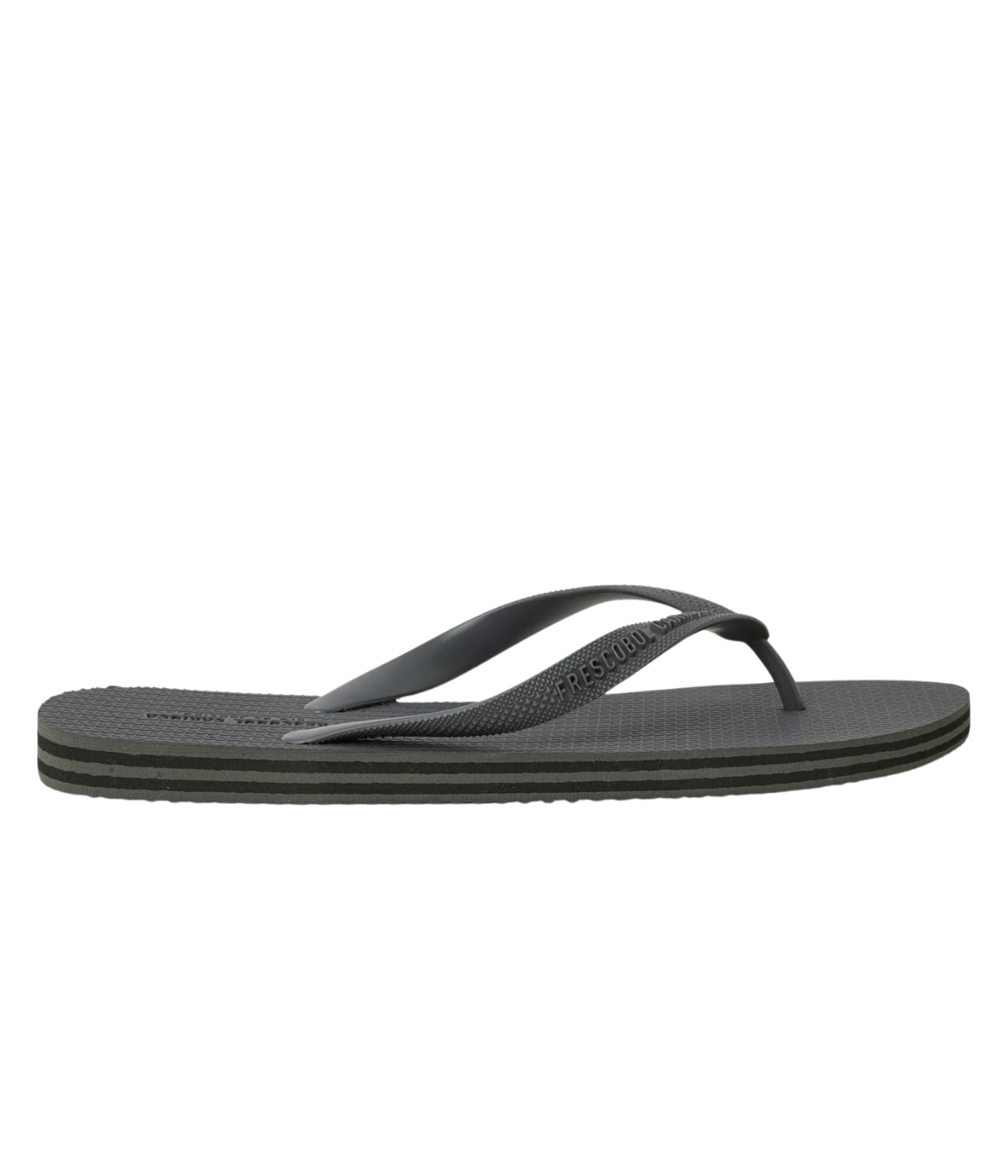 Frescobol Carioca flip flops with textured insole, embossed sole, PVC strap, and EVA construction, perfect for summer comfort and style