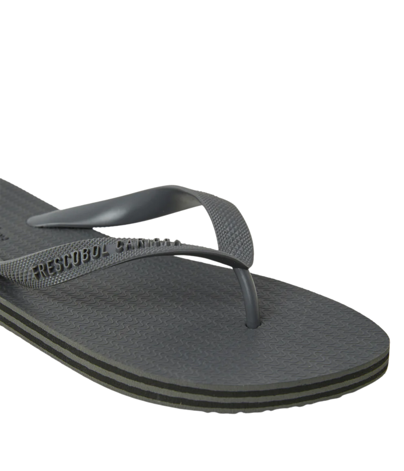 Frescobol Carioca flip flops with textured insole, embossed sole, PVC strap, and EVA construction, perfect for summer comfort and style