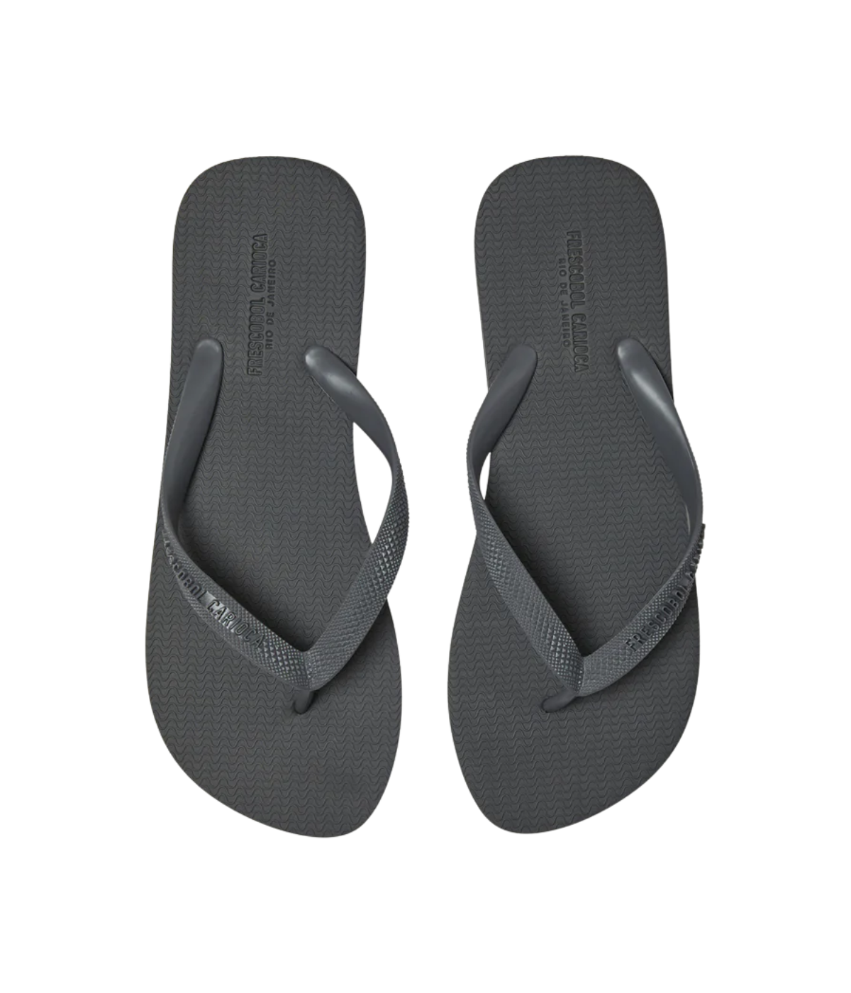 Frescobol Carioca flip flops with textured insole, embossed sole, PVC strap, and EVA construction, perfect for summer comfort and style