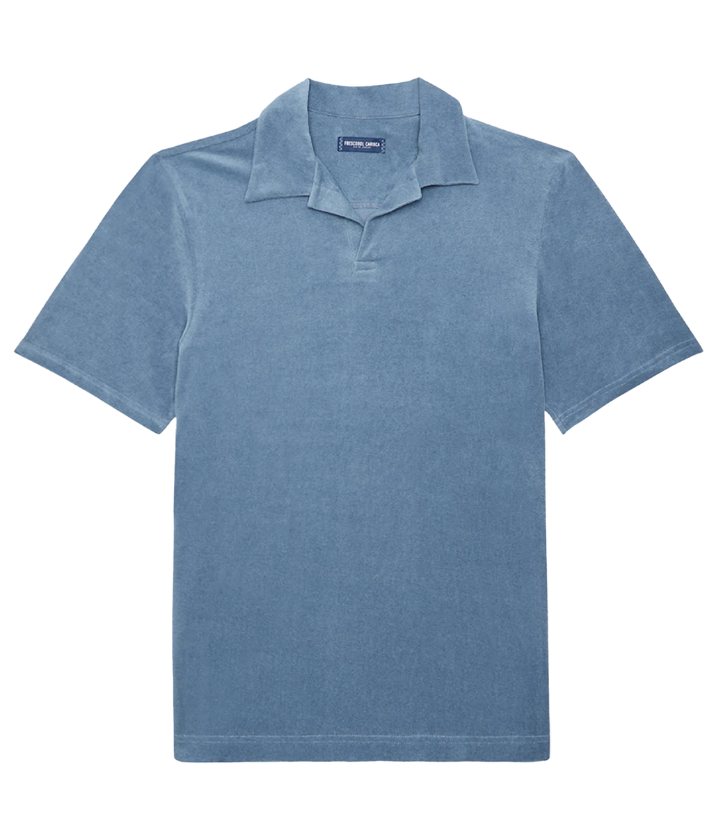 Faustino Terry Cotton Blend Short Sleeve Polo in Summer Nights ...