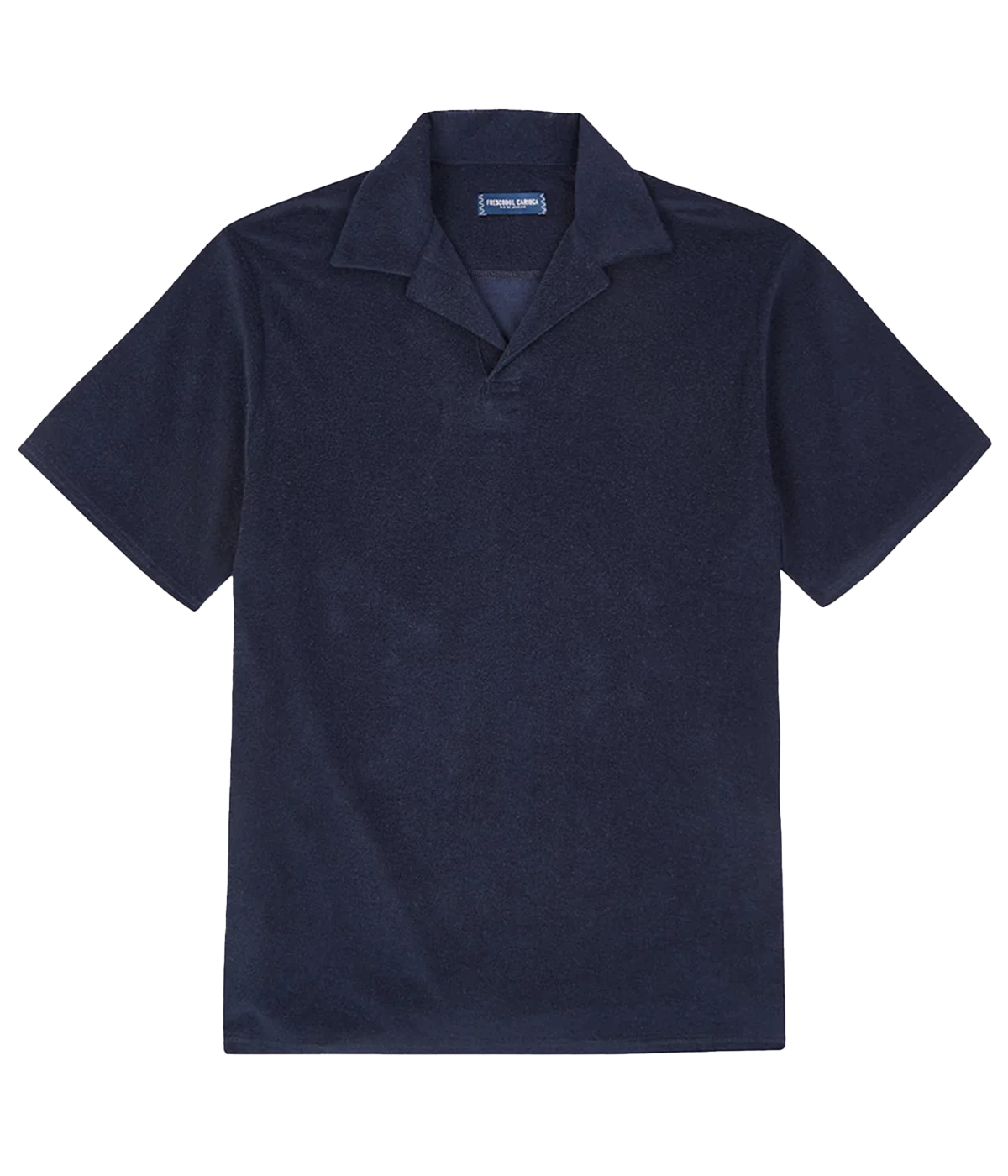 Faustino Terry Short Sleeve Polo in Navy Blue