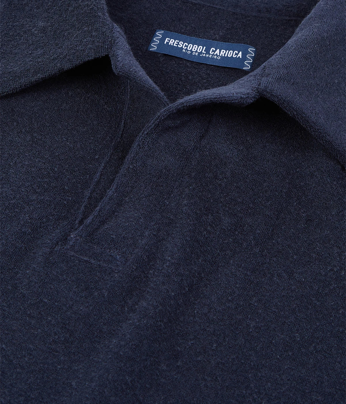 Faustino Terry Short Sleeve Polo in Navy Blue