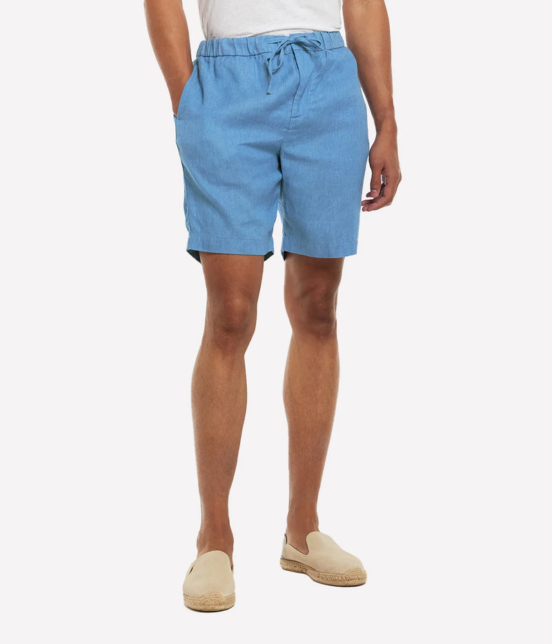 Felipe Linen Short in Chateau Blue