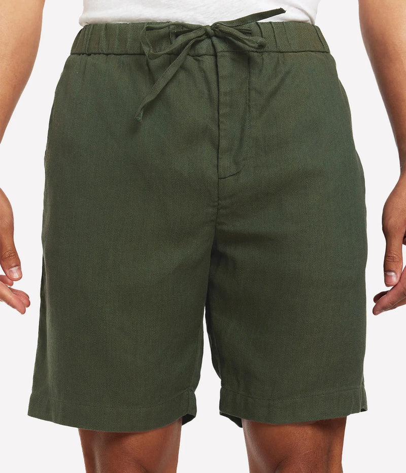 Felipe Linen Short in Vineyard Green