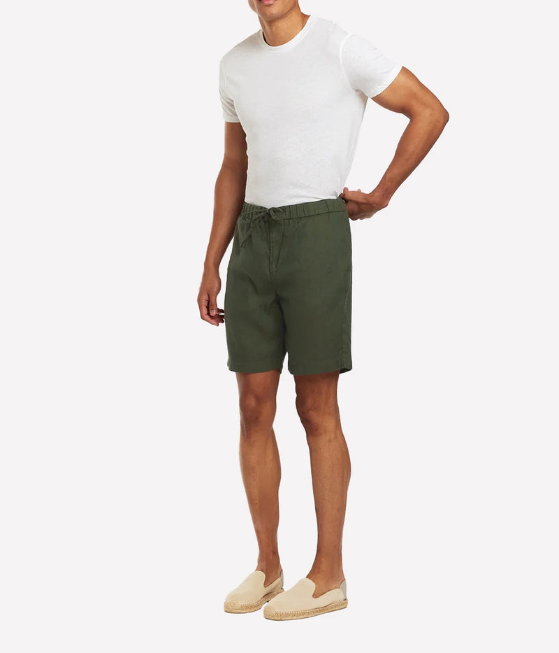 Felipe Linen Short in Vineyard Green