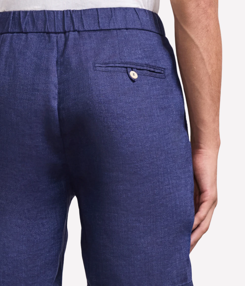 Felipe Linen Short in Navy Blue