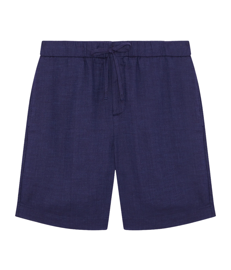 Felipe Linen Short in Navy Blue