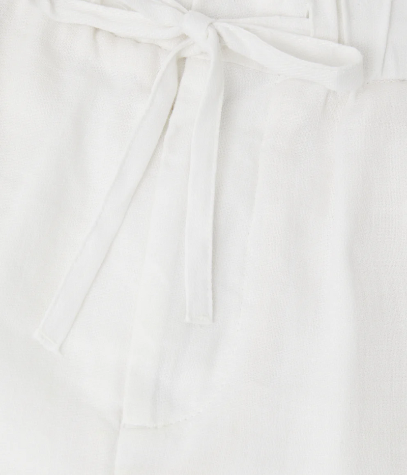 Close-up of a white linen fabric texture