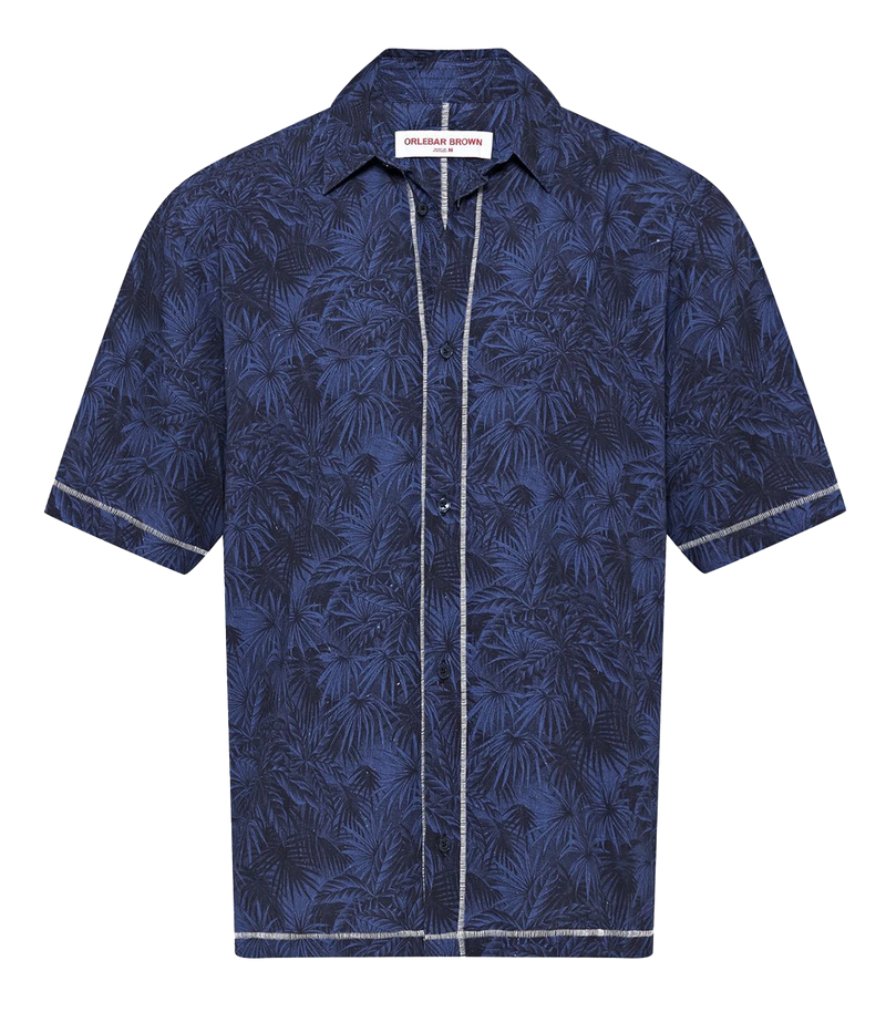 Fielder Palmed Polo in Midnight Navy