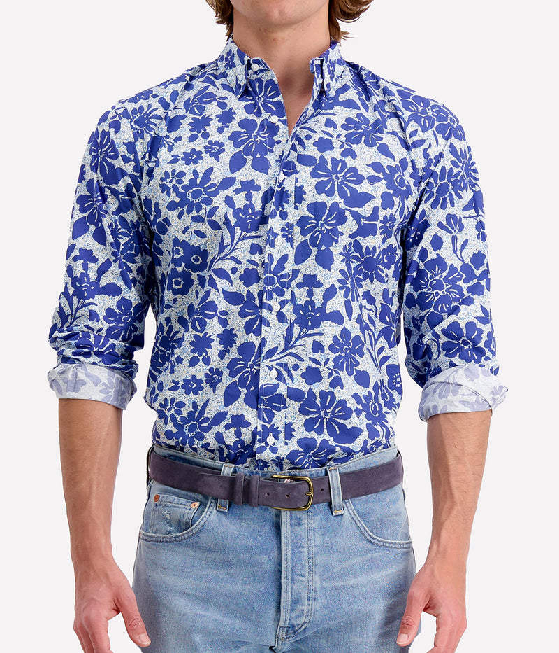 Finbar Woven Shirt in Large Colour Print