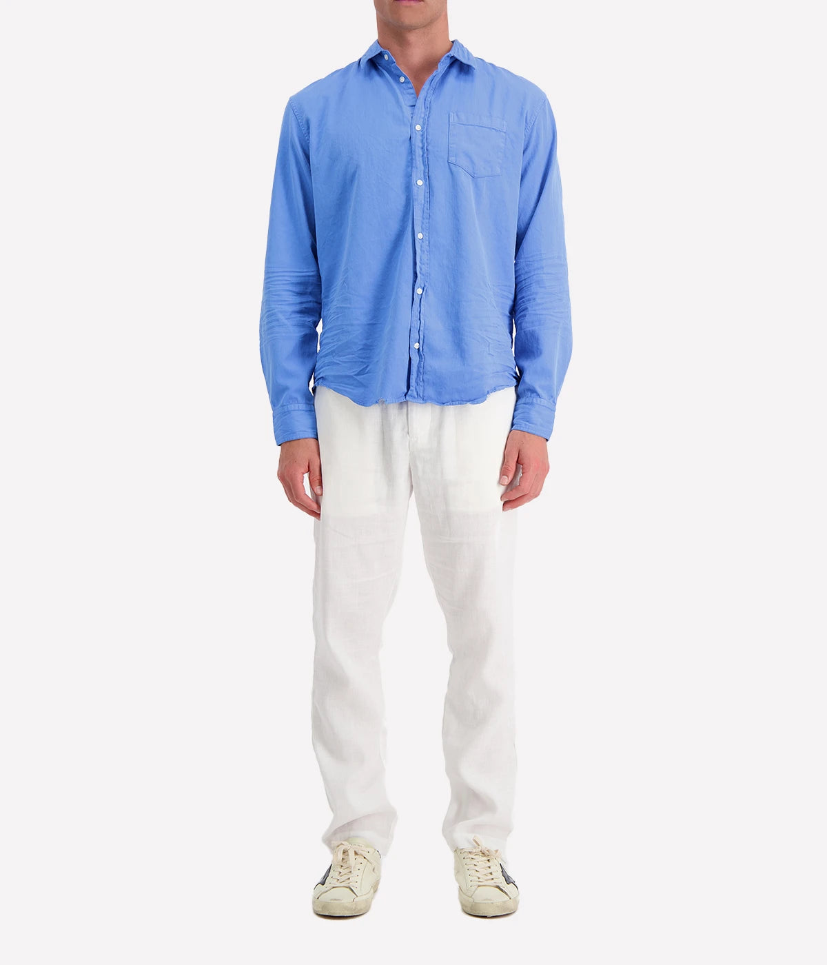 Luke Woven Denim Shirt in Tide