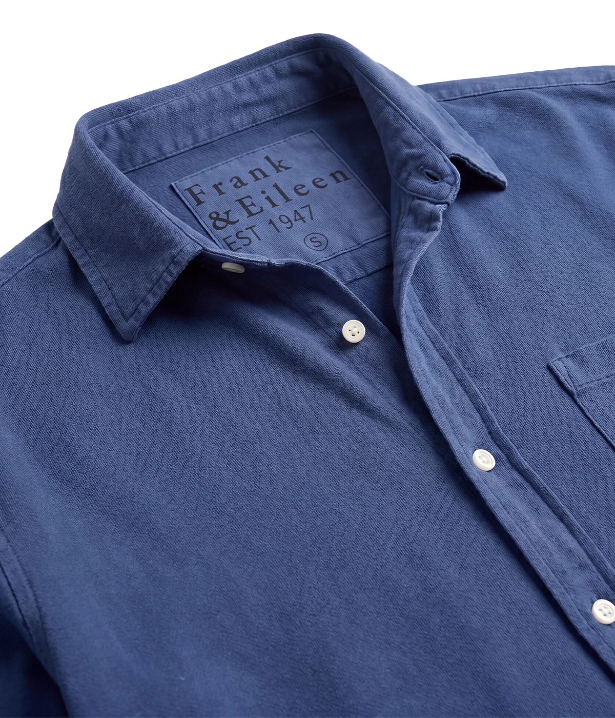 Luke Woven Button Up Shirt in Denim Navy