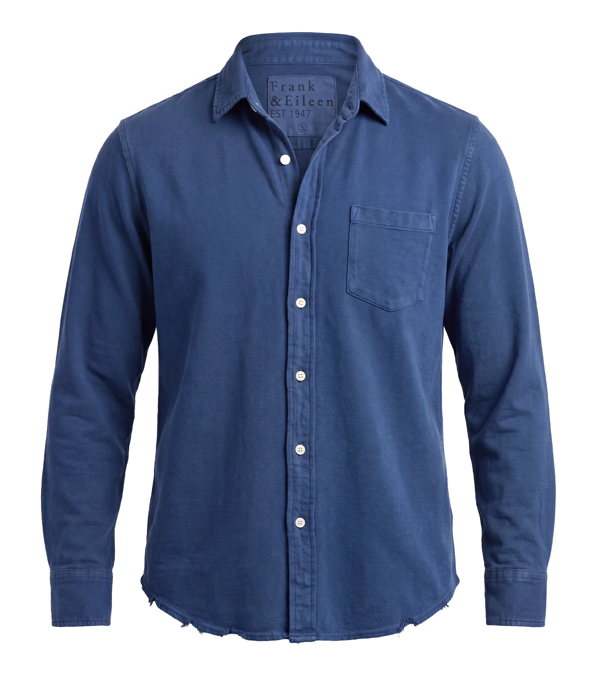 Luke Woven Button Up Shirt in Denim Navy