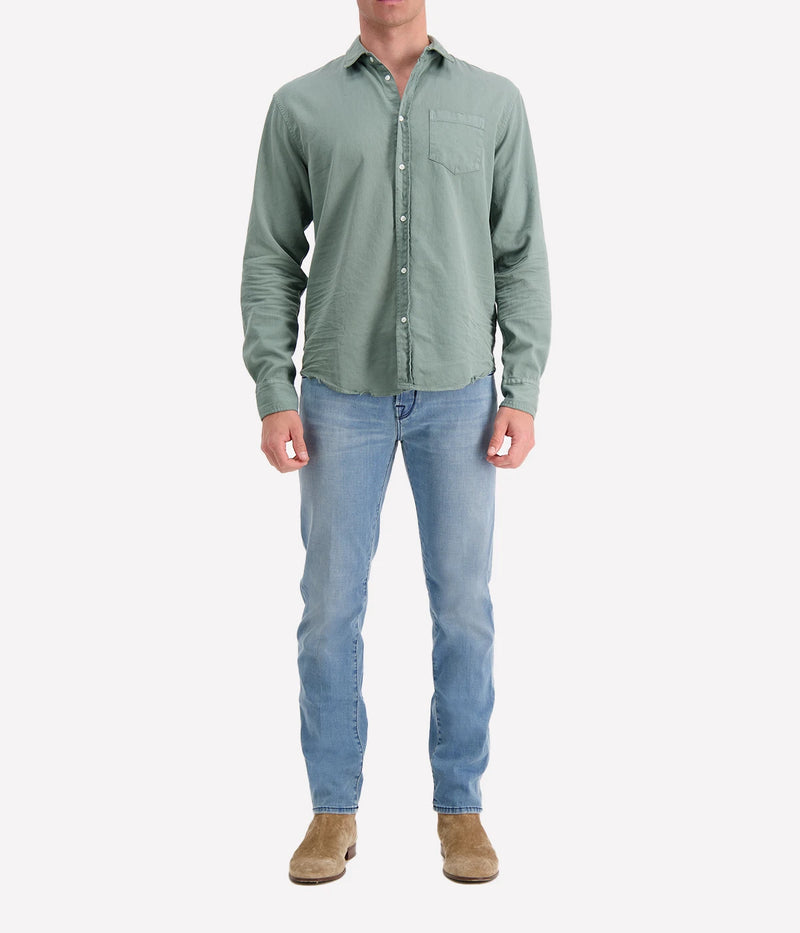 Luke Woven Shirt in Thyme Denim