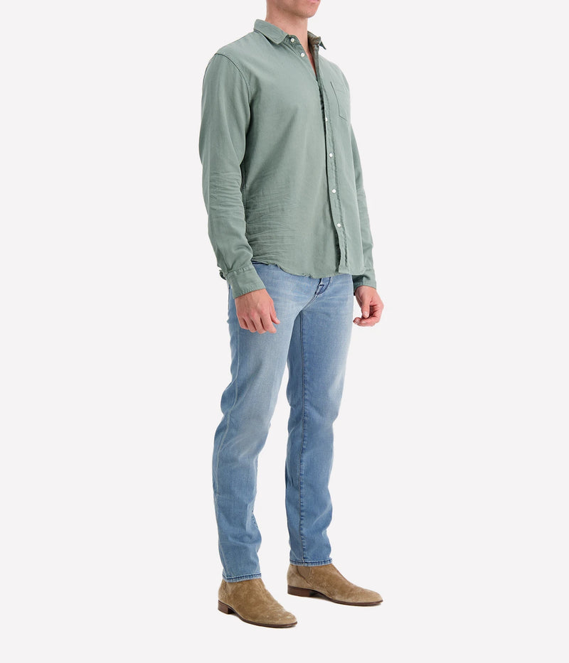 Luke Woven Shirt in Thyme Denim