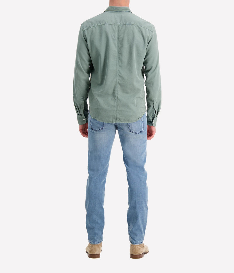 Luke Woven Shirt in Thyme Denim