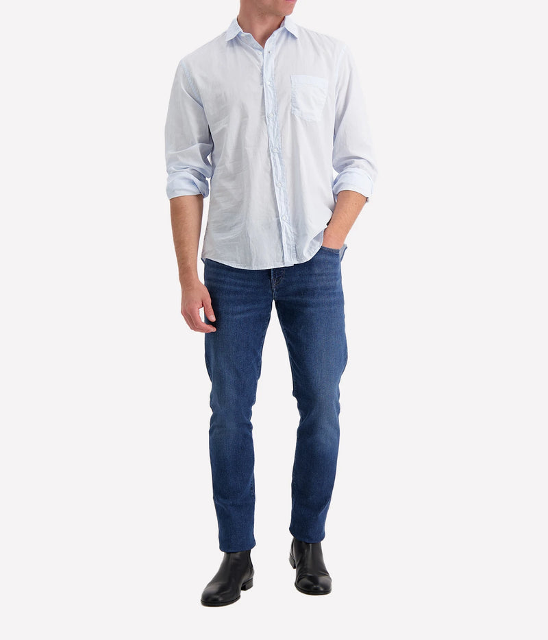 Luke Woven Shirt in Shirting Blue Poplin