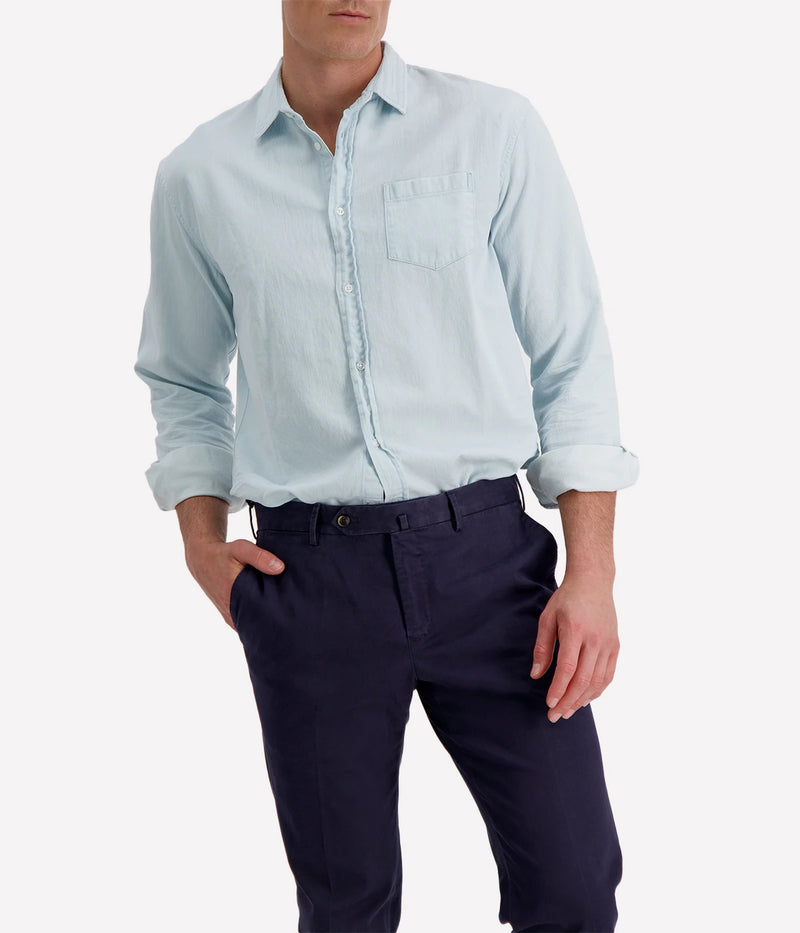 Luke Woven Shirt in Classic Blue Wash Denim