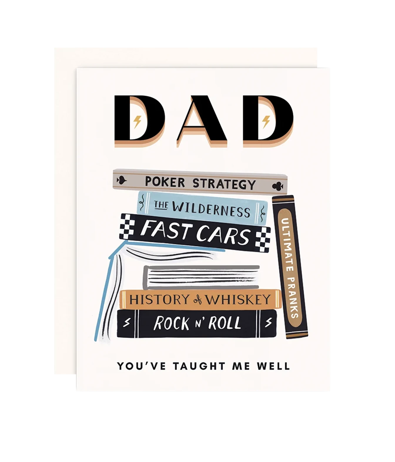 Girl w/ Knife Dad Card front view with illustrated design